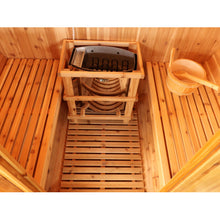 Load image into Gallery viewer, Solace 2-Person Traditional Barrel Sauna inside view