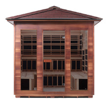 Load image into Gallery viewer, Enlighten Rustic - 8 Slope/Peak 14 Carbon + 2 Fullspectrum Heaters 7000 W | 8-Person Canadian Cedar Outdoor Sauna