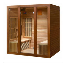 Load image into Gallery viewer, 4 Person Cedar Sauna w/Carbon Heaters/Side Bench Seating - HL400KS Roslyn