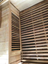 Load image into Gallery viewer, 4 Person Cedar Sauna w/Carbon Heaters/Side Bench Seating - HL400KS Roslyn