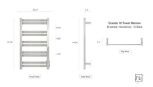 Load image into Gallery viewer, WarmlyYours Grande Towel Warmer specifications