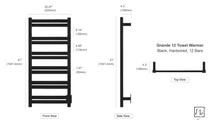 Load image into Gallery viewer, WarmlyYours Grande Towel Warmer specs