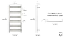 Load image into Gallery viewer, WarmlyYours Grande Towel Warmer specs