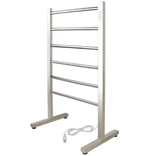 Load image into Gallery viewer, WarmlyYours Ibiza Freestanding Towel Warmer, Polished, Plug-in, 6 Bars