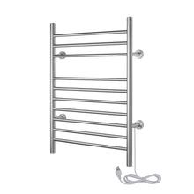 Load image into Gallery viewer, WarmlyYours Infinity Towel Warmer, Brushed, Dual Connection, 10 Bars