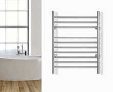 Load image into Gallery viewer, WarmlyYours Infinity Towel Warmer, Brushed, Dual Connection, 10 Bars