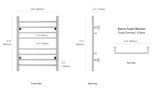 Load image into Gallery viewer, WarmlyYours Sierra Towel Warmer Dual Connection specs