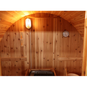 Solace 2-Person Traditional Barrel Sauna inside view