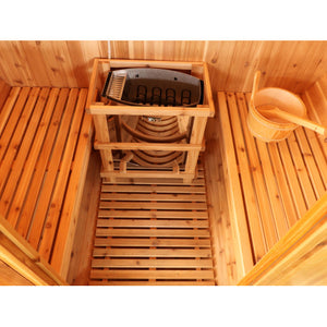 Solace 2-Person Traditional Barrel Sauna inside view