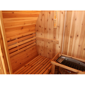 Solace 2-Person Traditional Barrel Sauna inside view