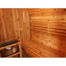 Load image into Gallery viewer, Aurora 2-4 person barrel sauna inside view