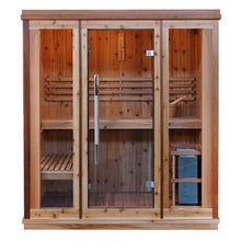 Load image into Gallery viewer, 3 Person Indoor Traditional Sauna w/4.5kW Harvia and Side Bench - HL300TN Hampton