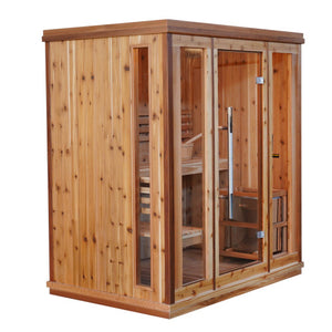 3 Person Indoor Traditional Sauna w/4.5kW Harvia and Side Bench - HL300TN Hampton