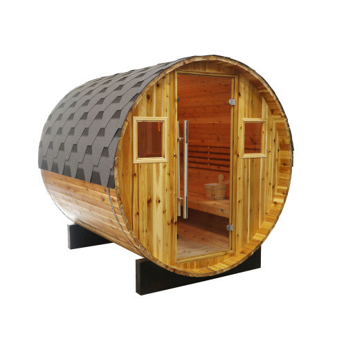 4 Person Luxury Traditional Barrel Sauna - Galley 400SH 72