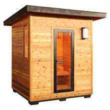 Load image into Gallery viewer, 4 Person Contemporary Outdoor Sunray Sauna with Harvia 6kW Heater and Metal Roof | Denali 400D5