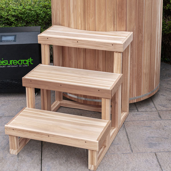 Dundalk Leisurecraft 3 Tier Steps for Cold Plunge - Clear Red Cedar