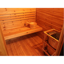 Load image into Gallery viewer, 4 Person Contemporary Outdoor Sunray Sauna with Harvia 6kW Heater and Metal Roof | Denali 400D5