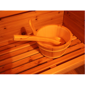 4 Person Contemporary Outdoor Sunray Sauna with Harvia 6kW Heater and Metal Roof | Denali 400D5