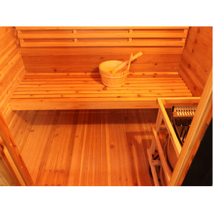 3 Person Contemporary Outdoor Sunray Sauna with Harvia 6kW Heater and Metal Roof | Seneca 300D5