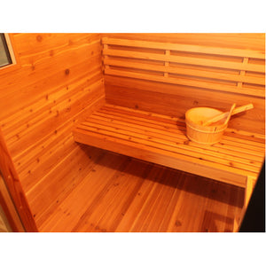 3 Person Contemporary Outdoor Sunray Sauna with Harvia 6kW Heater and Metal Roof | Seneca 300D5
