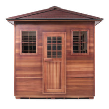 Load image into Gallery viewer, Enlighten Sapphire - 8 Slope/Peak  13 Carbon + 2 Fullspectrum Heaters 7000 W | 8-Person Canadian Cedar Outdoor Sauna