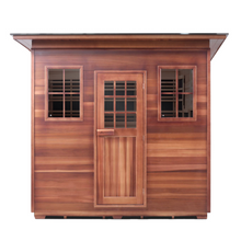 Load image into Gallery viewer, Enlighten Sapphire - 8 Slope/Peak  13 Carbon + 2 Fullspectrum Heaters 7000 W | 8-Person Canadian Cedar Outdoor Sauna