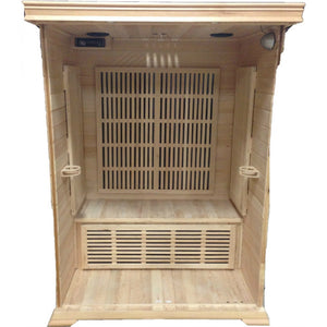 2 Person Cedar Sauna w/Carbon Heaters/Vertical Heater Panels - HL200K1 Cordova Inside