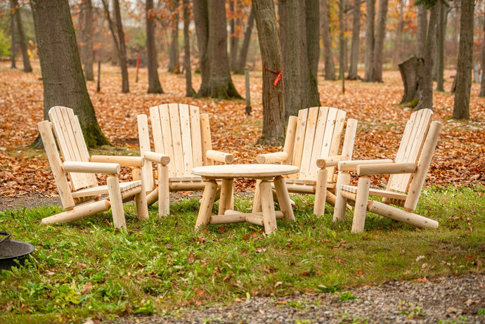 CT2144 White Cedar Log Family Seating Set
