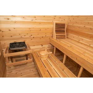 Dundalk Canadian Timber Luna White Cedar Outdoor Sauna CTC22LU inside angle