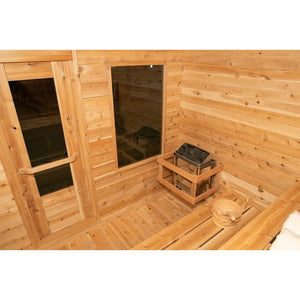Dundalk Canadian Timber Luna White Cedar Outdoor Sauna CTC22LU door and window
