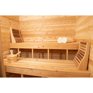 Dundalk Canadian Timber Luna White Cedar Outdoor Sauna CTC22LU seat