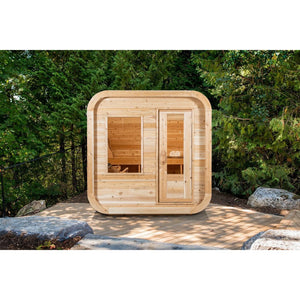 Dundalk Canadian Timber Luna White Cedar Outdoor Sauna CTC22LU outside