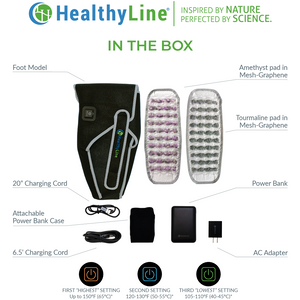HealthyLine Portable Heated Gemstone Pad - Foot Model with Power-bank