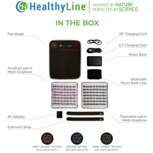 HealthyLine Portable Heated Gemstone Pad - Flat Model with Power-bank
