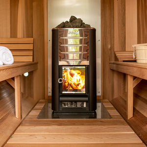 Harvia M3 wood heater with rocks for Dundalk Sauna