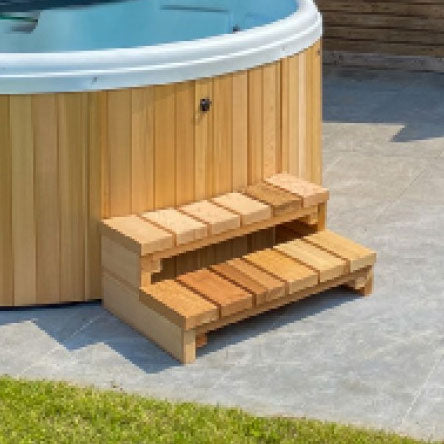 Nordic Tub Stairs - 2 Steps with Curved Top Tread