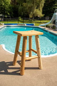 Saddle Seat Bar Stool CT1460 White Cedar | 30" High