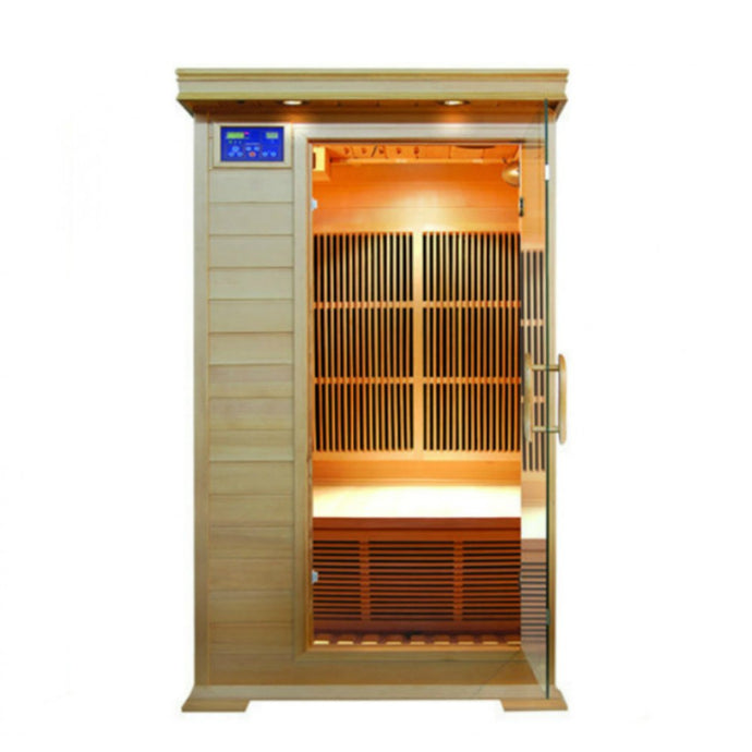 1 Person Hemlock Sauna w/Carbon Heaters - HL100K2 Barrett