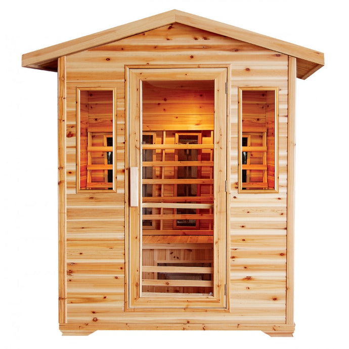 4 Person Outdoor Sauna w/Ceramic Heaters - HL400D Cayenne