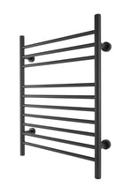 Load image into Gallery viewer, WarmlyYours Infinity Towel Warmer, Brushed, Dual Connection, 10 Bars Black