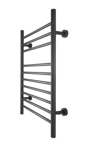 WarmlyYours Infinity Towel Warmer, Brushed, Dual Connection, 10 Bars Black