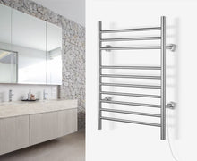 Load image into Gallery viewer, WarmlyYours Infinity Towel Warmer, Brushed, Dual Connection, 10 Bars