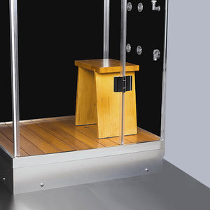 Athena WS-108L Steam Shower oak wood shower grid and oak seat