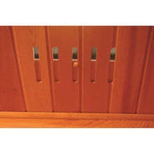 Load image into Gallery viewer, 4 Person Corner Cedar Sauna w/Carbon Heaters - HL400KC Bristol Bay 65&quot; x 65&quot; x 75&quot;